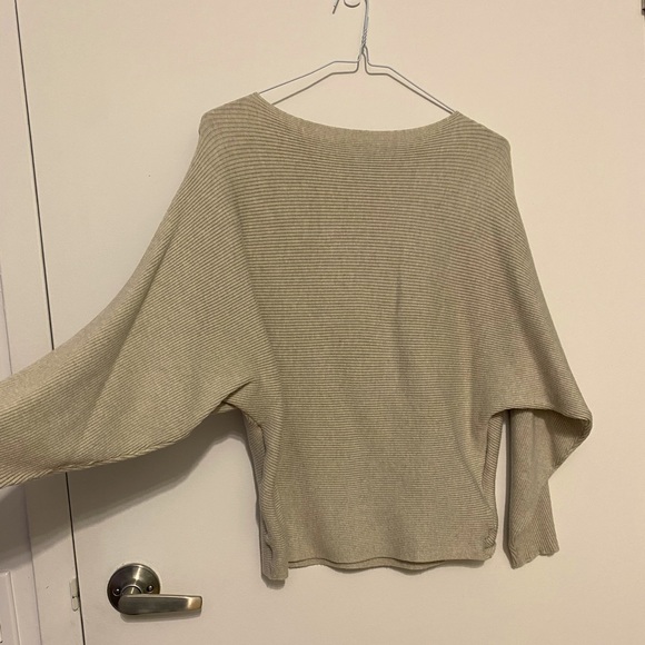 Beige boat neck ribbed sweater 🤍 - Picture 1 of 2
